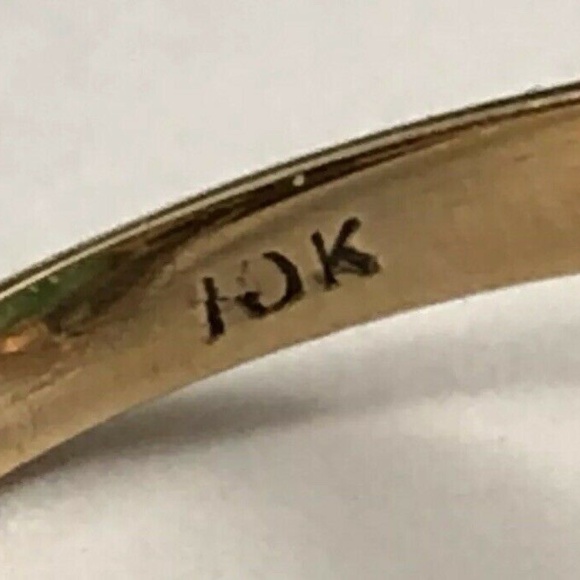 Stunning Estate VNT Solid 10K Yellow Gold Jade Jadeite Cabochon Ring Size 7 - Picture 7 of 13